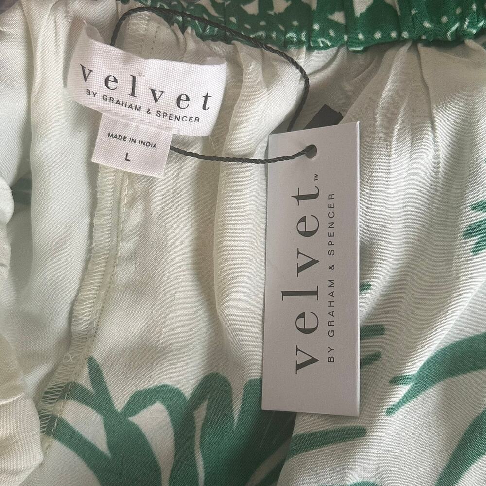 NWT! Velvet by Graham & Spencer Iris Palm Print Pants Women’s Large | Casual - Picture 9 of 9